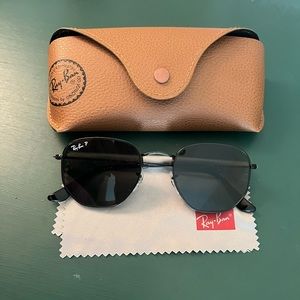 RAYBAN HEXAGONAL FLAT LENSES IN BLACK